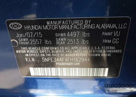 2015 Hyundai Sonata Limited из США, поврежденный, VIN 5NPE34AF4FH162944